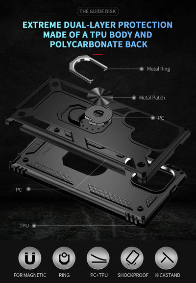 Shockproof Case with Metal Ring Bracket For Samsung Galaxy S24 Series