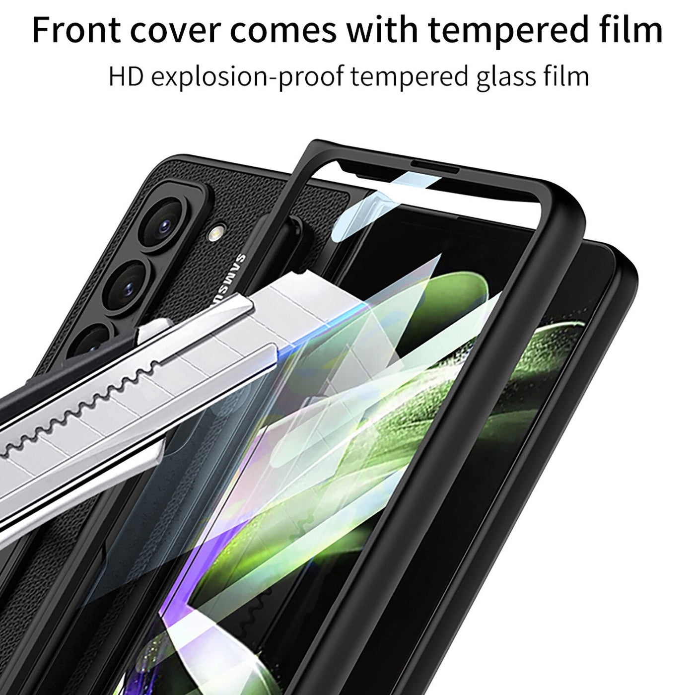 Leather Case with Bracket & Pen Slot For Samsung Galaxy Z Fold 6