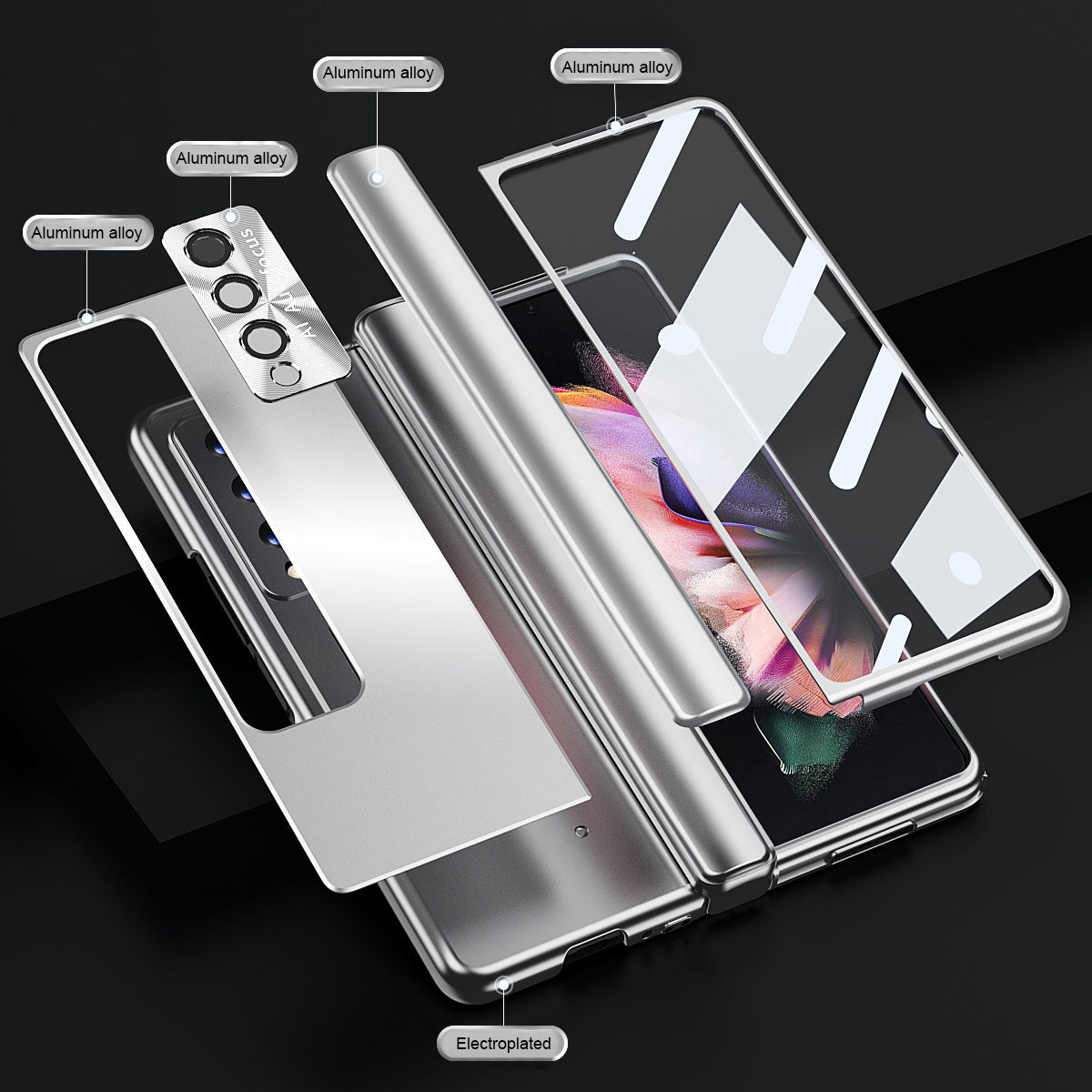 Aluminum Alloy Case for Samsung Galaxy Z Fold4 5G All-Inclusive Electroplating Cover - casestadium