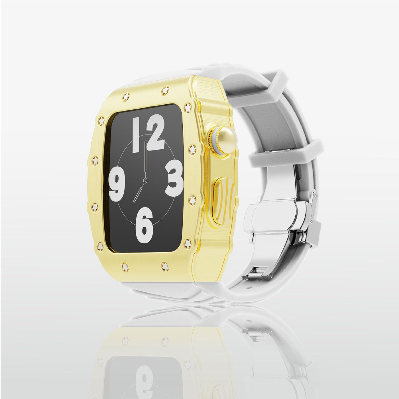 Luxury Metal Case Strap For Apple Watch Series 44/45 mm